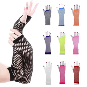 Damen lange Netz-Fingerlose Handschuhe Sonnenschutz Armstulpen atmungsaktives Mesh Mode.