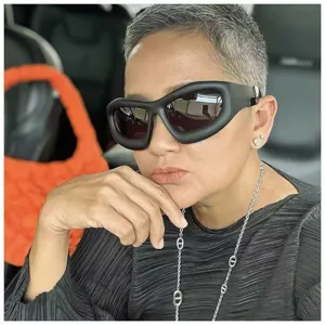 Y2K klobige Bubble Sonnenbrille für Damen und Herren trendige futuristische übergroße Brille