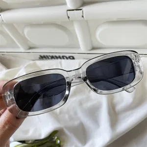 Transparente eckige Sonnenbrille Y2K Retro minimalistischer Streetstyle modische Brille