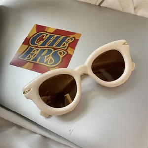 Modische klobige aufgeblasene Sonnenbrille Damen Herren, Retro Oversize runde Sonnenbrillen.