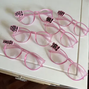 Y2K Transparente Rosa Rahmen Dekorative Brille Mit Lustigem Buchstaben Anhänger Süße Ästhetische Plano Brille Für Frauen
