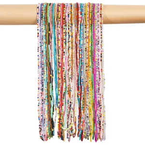 Cadena de vientre multicapa de cuentas de colores para joyas de cuerpo playa