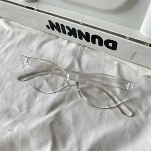 Transparente Katzenaugen Brille Y2K futuristischer klarer Rahmen Party modische Brille