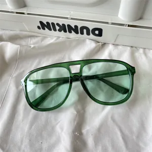 Grüne transparente Piloten-Sonnenbrille Bonbon-Farbe Dopamin Street-Style Sonnenbrille