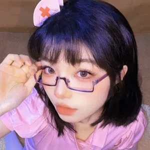 Cyberpunk Y2K wine red half frame glasses anime cosplay fashion accessory for women daily wear
