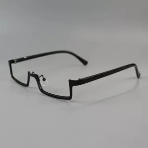 Black reverse lower rim glasses Y2K cyberpunk style cool fashion accessory for women