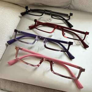 Cyberpunk Lolita half-frame glasses Y2K style cosplay eyewear for women detail view