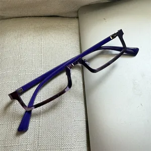 Y2K Cyberpunk Wine Red Half-Frame Glasses Lolita Cosplay Detail View Fashion Eyewear Frame
