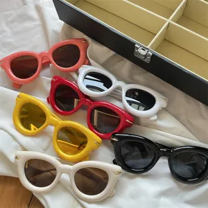 Trendige klobige aufblasbare runde Sonnenbrille für Damen und Herren Mode dicker Rahmen Statement Brille UV400