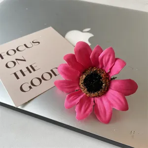 Rosa Stoff Blume Haarklammer Strand Haarnadel Blumen Seitenclip süßes Haaraccessoire Damen.