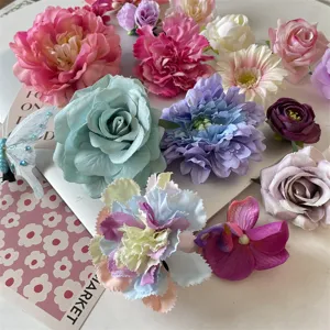 Bunte künstliche Blumen Haarklammern Strand blumige Haarschmuck Detail Ansicht