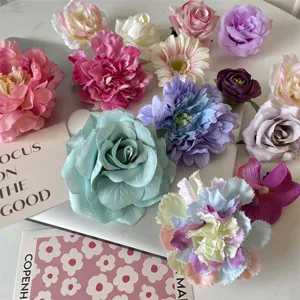 Bunte künstliche Blumen Haarklammern Set, süße Seiten Pony Clips für Strand Styling und Alltag.