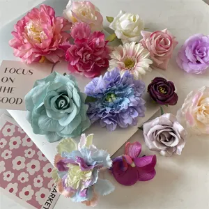 Bunte künstliche Blumen Haarklammern Strand Haarschmuck blumige Seitenklammern für Damen
