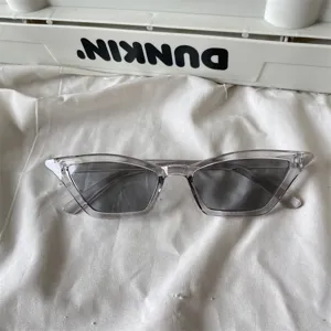 Transparenter Rahmen schmale Sonnenbrille Mode Street Style Trend schicke stylische Brille