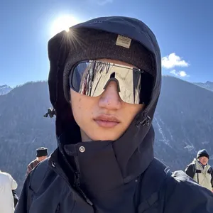 Oversized Sport Sonnenbrille PC Rahmen Verspiegelte Gläser Winddicht Augenschutz UV400 Brille Für Radfahren Skifahren Unisex Outdoor Sportbrille