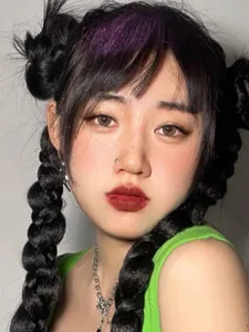 Synthetic braided wig twin ponytails fashion hair extensions for women styling accessories.