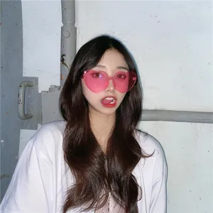 Rosa Herz Sonnenbrille für Damen süße Festival Brille Retro Party Accessoires Streetwear