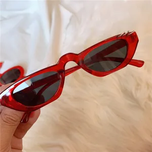 Rote ovale Sonnenbrille trendiger koreanischer Stil Damen Mode kleine Gesicht vielseitig