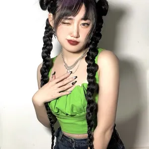 Synthetic braided hair extensions pigtail hair accessory model showcase main view fashion