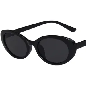 Retro schwarze ovale Sonnenbrille für Damen, modische Cat-Eye UV400 Sonnenbrillen.