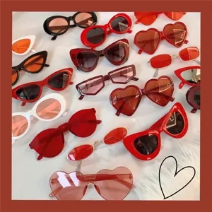 Retro Cat-Eye Dreieck Sonnenbrille Für Damen Mode Rote Kleine Fassung Sonnenbrille Punk Party Festival Brille