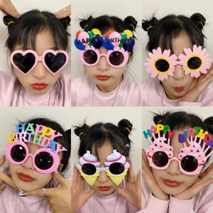 Funny Birthday Party Glasses Creative Kids Novelty Decoration Photo Props Cute Plastic Eyewear Party Supplies