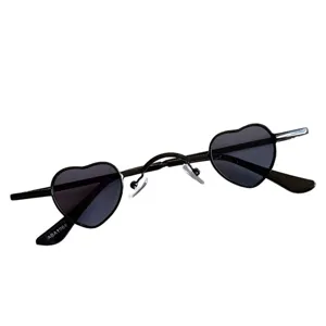 Kleine herzförmige Sonnenbrille für Damen, Vintage Metallrahmen Brille für Streetwear.