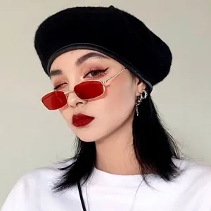 Vintage Metall Quadratischer Rahmen Sonnenbrille Retro Schmale Rechteckige Sonnenbrille Für Damen Und Herren Mode Brille UV Schutz