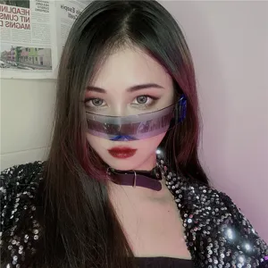 Cyberpunk futuristische einteilige Sonnenbrille für coole Streetwear Styles jetzt.