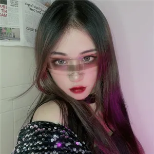 Futuristische Cyberpunk Sonnenbrille Detailansicht, coole Techwear Visier Brille Zubehör.