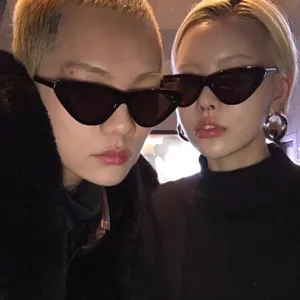 Moderne Retro Cat Eye Sonnenbrille für Damen und Herren, dreieckige Hip Hop Sonnenbrille.