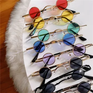 Vintage Mini Runde Sonnenbrille Hip Hop Metallrahmen Bunte Kleine Brille Detail Ansicht
