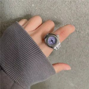 Vintage Quarz Uhr Ring für Damen und Herren, trendiger kreativer Finger Schmuck.