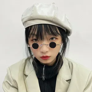 Retro Mini Rund Herz Sonnenbrille Metallrahmen Bunte Gläser Hip Hop Party Brille Für Damen Und Herren
