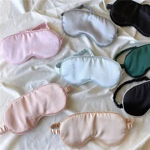 Zachte imitatie zijde slaapmasker voor comfortabele nachtrust, ademend oogmasker set.