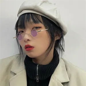 Vintage kleine runde Metallrahmen Sonnenbrille für Damen und Herren Retro Brille.