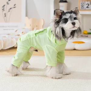 Breathable thin summer dog clothes ice silk four-legged cooling jumpsuit for small medium dogs pet wear