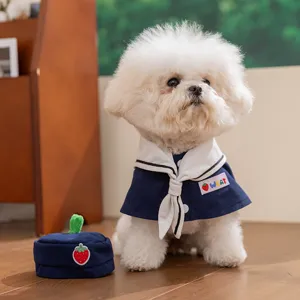 Completo con Mantello e Cappello per Animali Domestici Traspirante Estate Mantello Sottile Cucciolo Cane Vestiti Simpatico Costume Abbigliamento per Animali