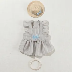Vestido de Princesa para Mascota de Verano Lindo A Rayas Lazo Cachorro Perro Gato Vestido Ropa Dulce Ropa para Mascotas para Perros Pequeños