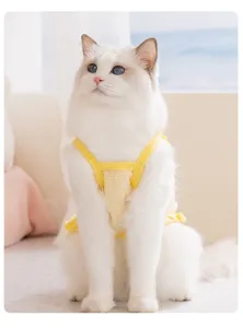 Jolie robe bretelle en filet respirant pour chat en été, vêtement léger pour animal de compagnie.