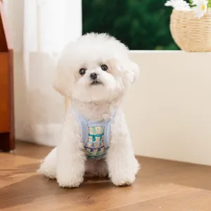 Gilet per cani in rete floreale traspirante per cani di taglia piccola estate top