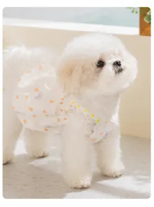 Hübsches florales Hundekleid für kleine Hunde und Katzen, süßes Träger-Haustierkleid.