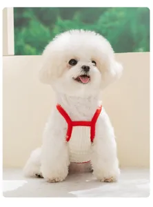 Simpatico abbigliamento per cani di piccola taglia, canotta in maglia traspirante estiva.