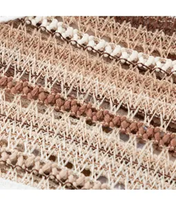 Detailed close-up of breathable knit pet apparel fabric with stylish woven texture design.