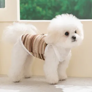 Spring Summer Breathable Pet Clothes Small Medium Dogs Cute Cartoon Patch Mesh Camisole Vest Puppy Dog Apparel