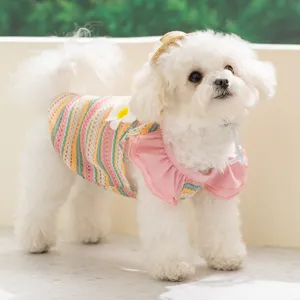 Süße Blumen Haustier Weste für kleine Hunde, atmungsaktive Welpenkleidung für Sommer.