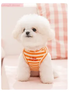 Chaleco para perros transpirable de verano ropa linda para mascotas perros pequeños naranja
