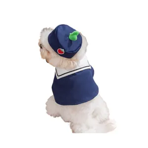Simpatico mantello da marinaio per animali domestici e cappello per cani di piccola taglia, vestiti.