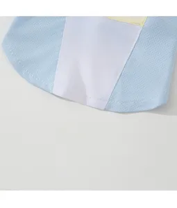 Breathable mesh pet cooling clothes detail view, lightweight two-leg summer cat apparel.