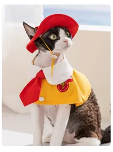 Lindo disfraz de gato verano delgado transpirable capa de marinero ropa mascota